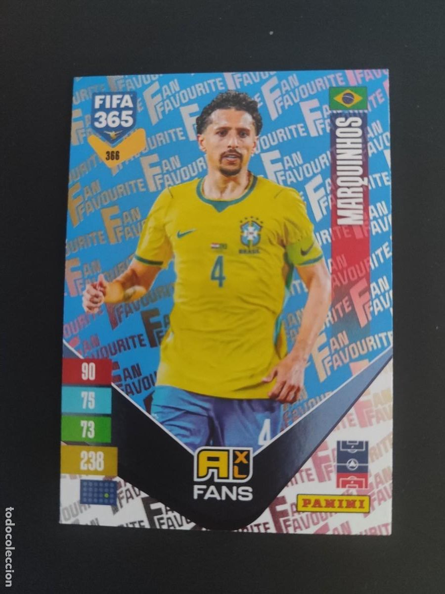 Figurine di Calcio: ADRENALYN XL FIFA 365 2027 CARD FANS MARQUINHOS BRASIL # 366 PANINI PARALELA AZUL