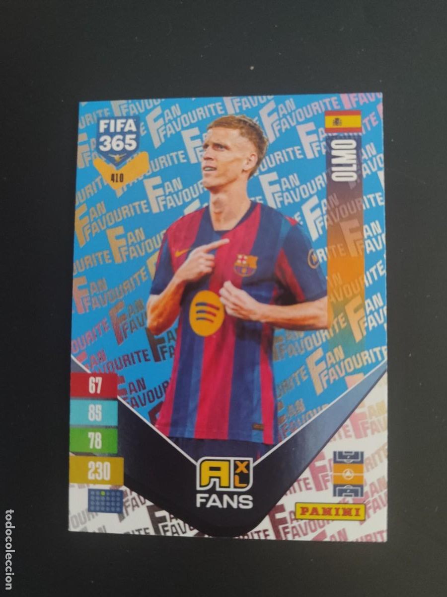 Figurine di Calcio: ADRENALYN XL FIFA 365 2027 CARD FANS DANI OLMO FC BARCELONA # 410 PANINI PARALELA AZUL