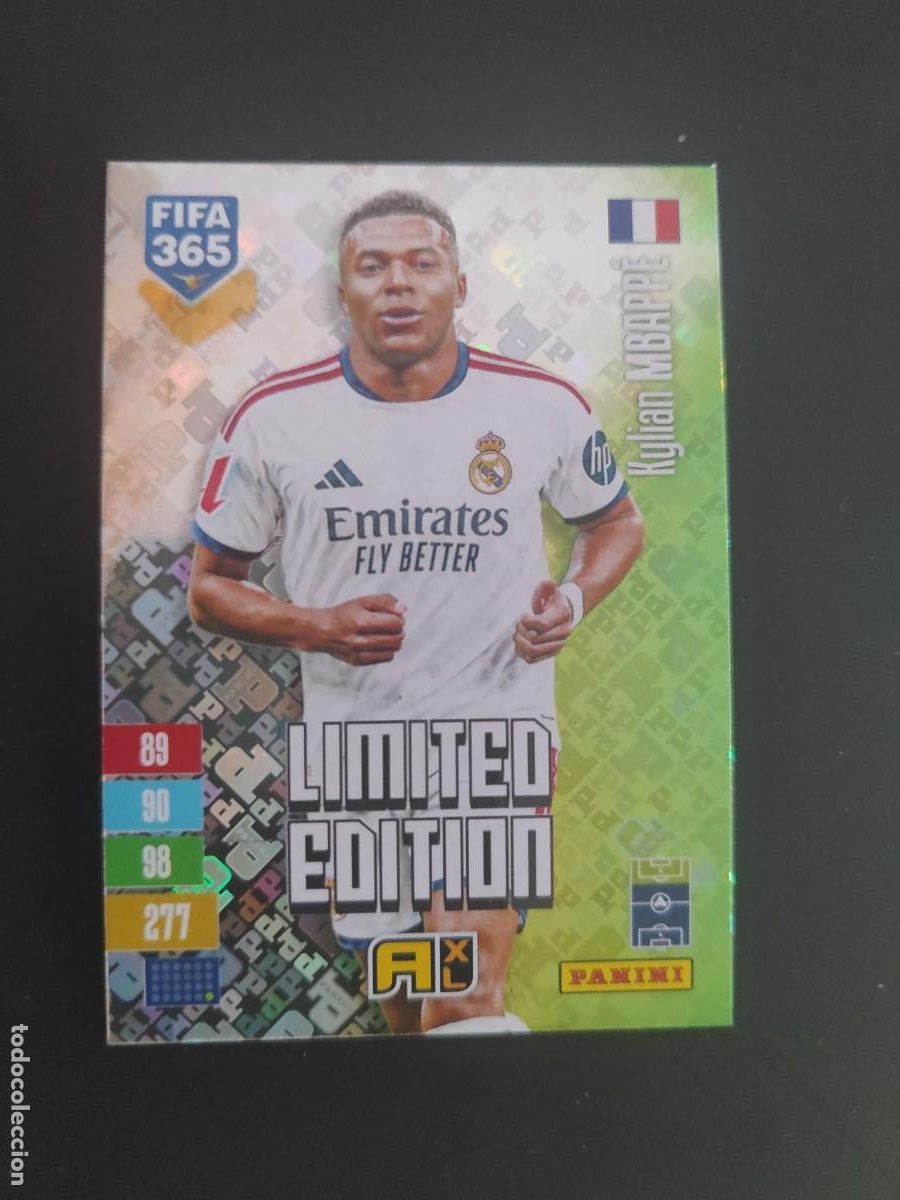 Cromos de f&uacute;tbol: ADRENALYN XL FIFA 365 2027 CARD LIMITED EDITION VERDE MBAPPE REAL MADRID # PANINI