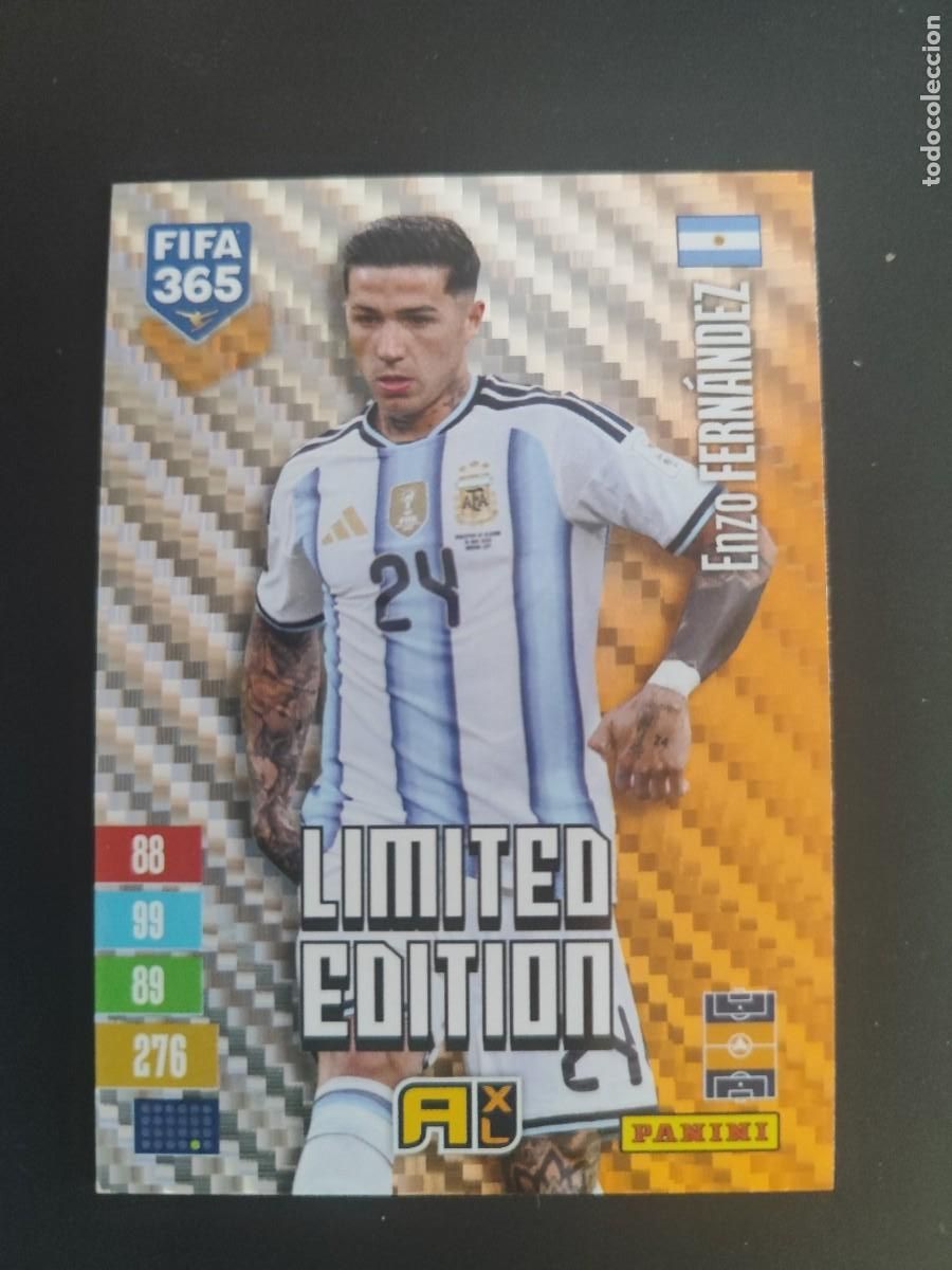 Cromos de f&uacute;tbol: ADRENALYN XL FIFA 365 2027 CARD LIMITED EDITION DORADA ENZO FERNANDEZ ARGENTINA # PANINI