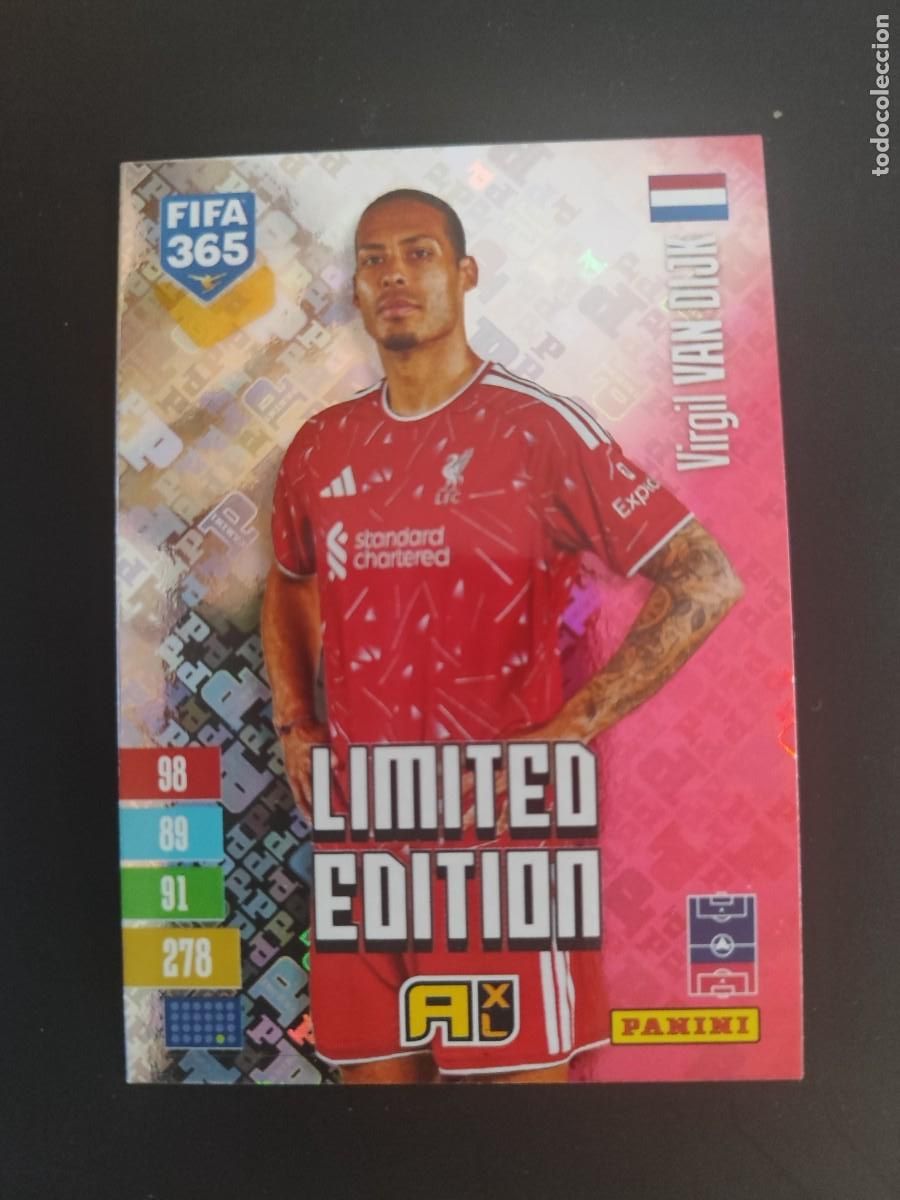 Cromos de f&uacute;tbol: ADRENALYN XL FIFA 365 2027 CARD LIMITED EDITION MORADA VAN DIJK LIVERPOOL # PANINI