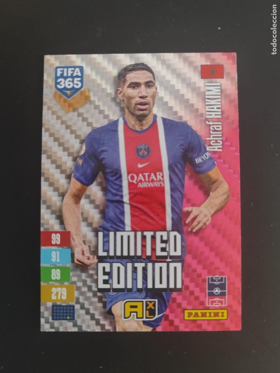 Cromos de f&uacute;tbol: ADRENALYN XL FIFA 365 2027 CARD LIMITED EDITION MORADA HAKIMI PSG # PANINI