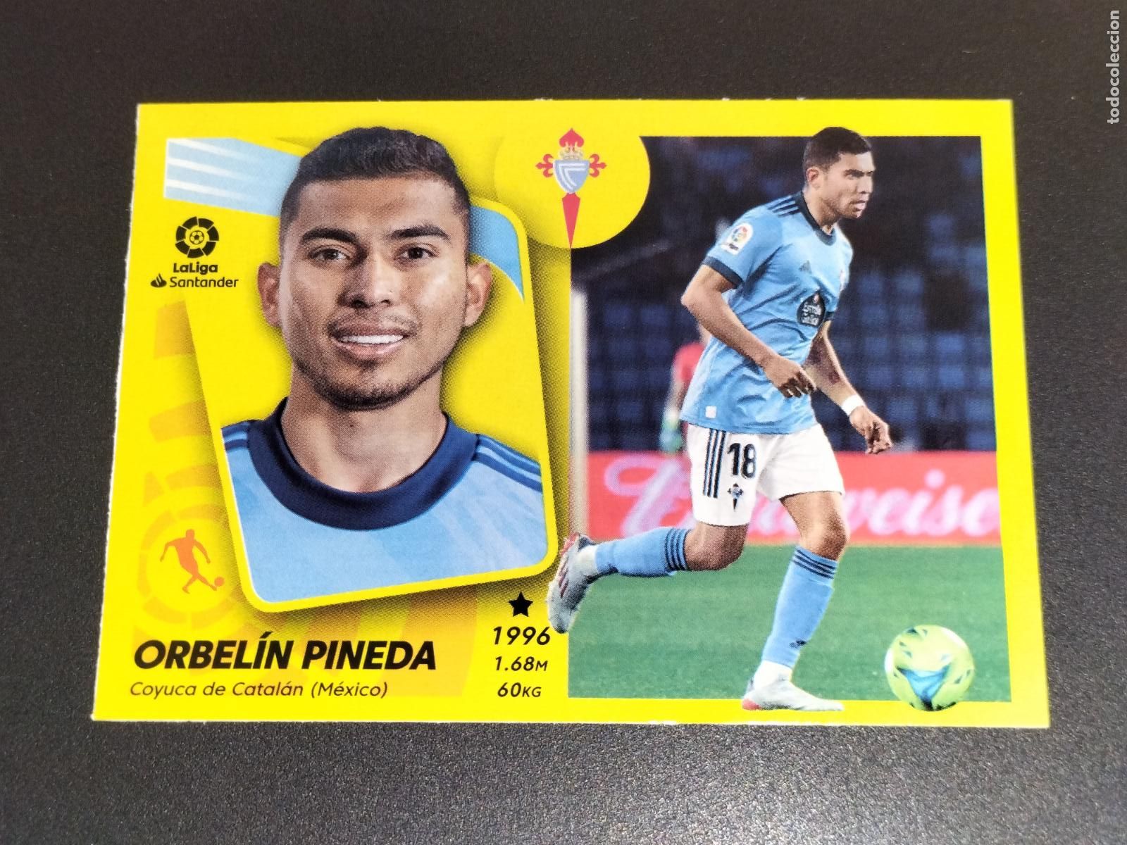 Fu&szlig;ball-Sticker: FICHAJE N&ordm; 16 ORBELIN PINEDA MERCADO INVIERNO ACTUALIZACION CELTA VIGO LALIGA ESTE 2021 2022 21 22
