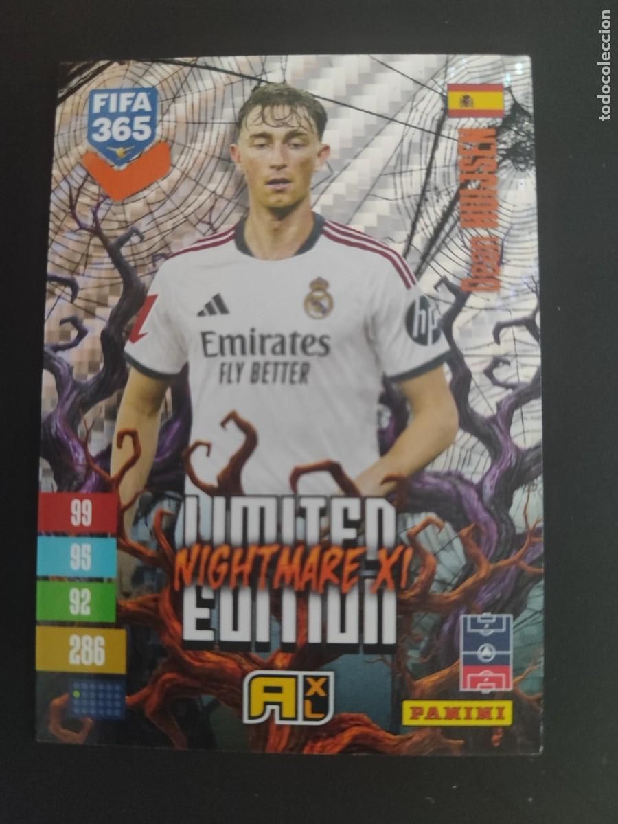 Cromos de f&uacute;tbol: ADRENALYN XL FIFA 365 2027 CARD LIMITED EDITION NIGHTMARE XI HUIJSEN REAL MADRID # PANINI