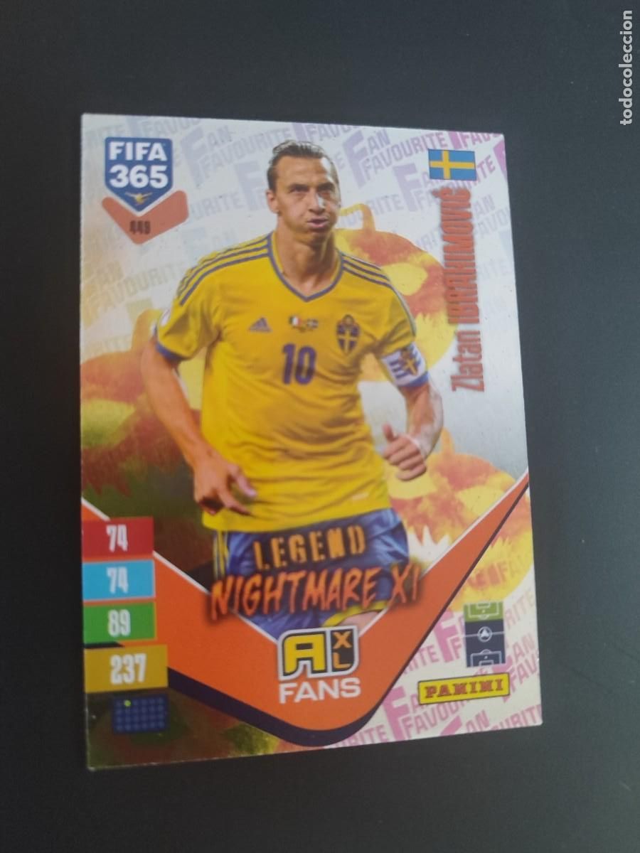 Football Stickers: ADRENALYN XL FIFA 365 2027 CARD FANS LEGEND NIGHTMARE XI IBRAHIMOVIC SUECIA # 449 PANINI