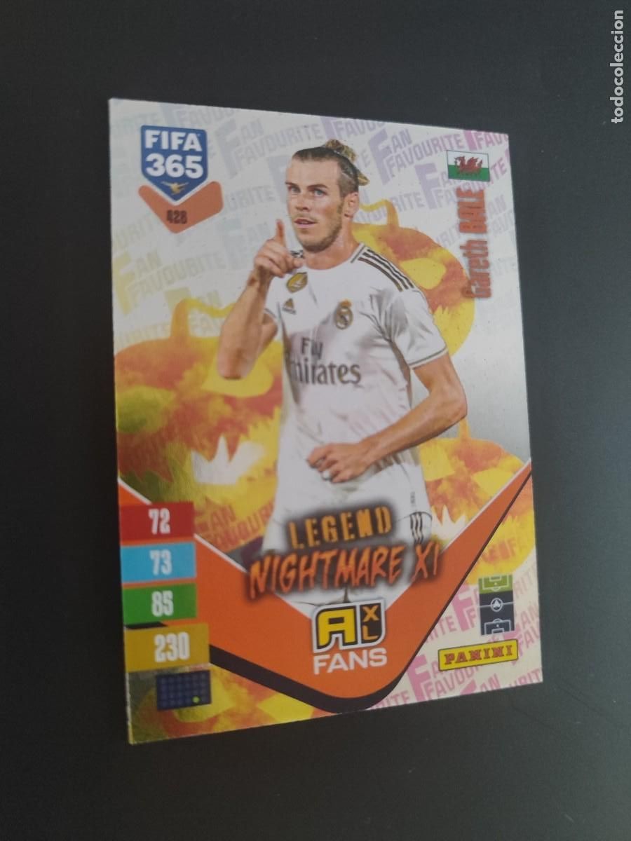 Football Stickers: ADRENALYN XL FIFA 365 2027 CARD FANS LEGEND NIGHTMARE XI GARETH BALE REAL MADRID # 428 PANINI