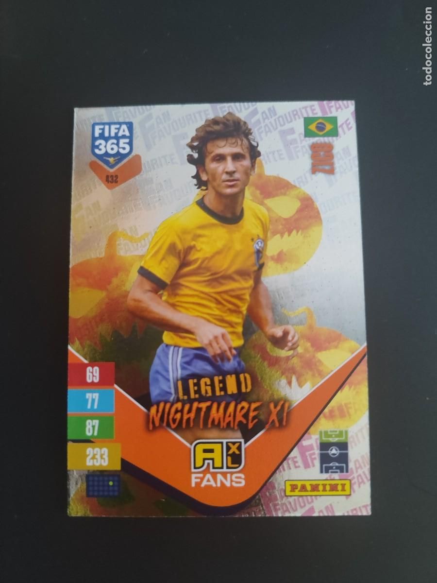 Football Stickers: ADRENALYN XL FIFA 365 2027 CARD FANS LEGEND NIGHTMARE XI ZICO BRASIL # 432 PANINI