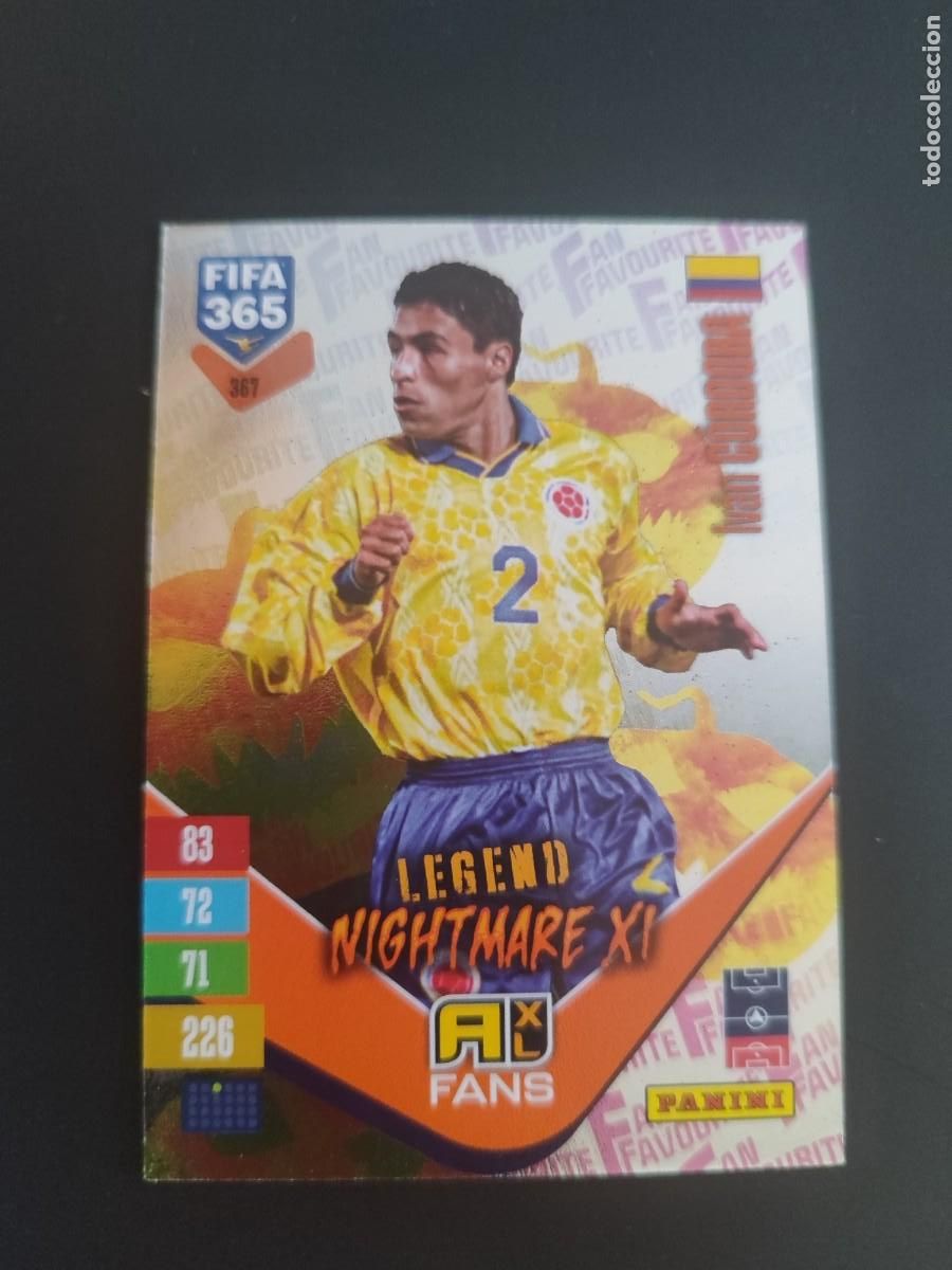 Football Stickers: ADRENALYN XL FIFA 365 2027 CARD FANS LEGEND NIGHTMARE XI IVAN CORDOBA COLOMBIA # 367 PANINI