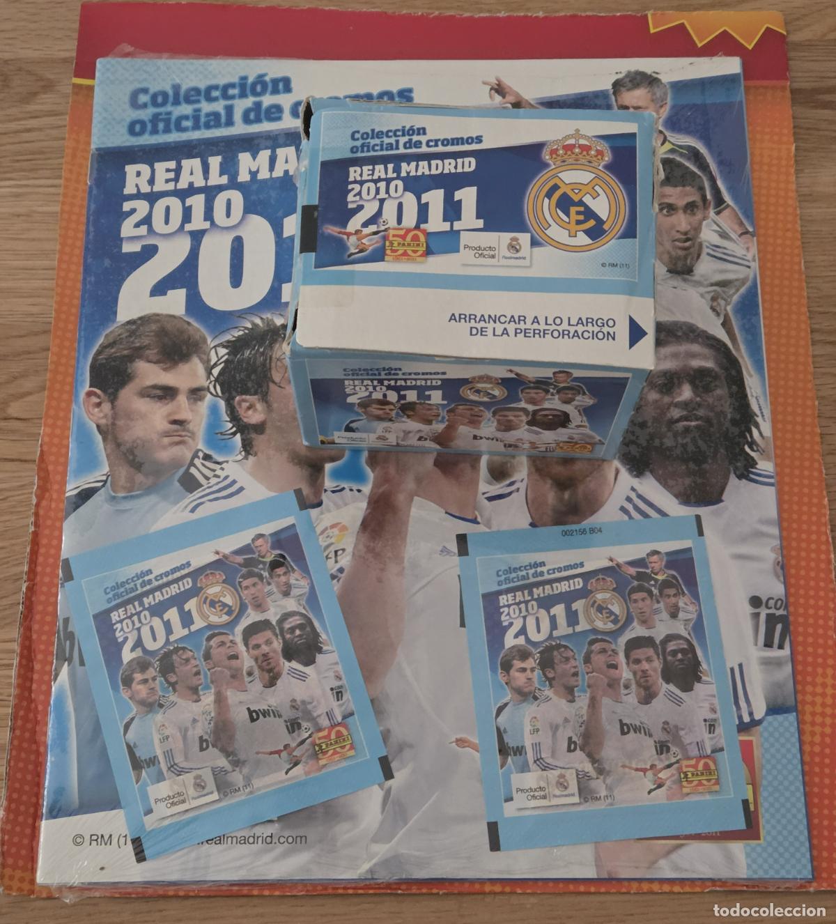 Football Stickers: ALBUM VACIO PLANCHA PRECINTADO PANINI REAL MADRID 10 11 + 1 CAJA 50 SOBRES SIN ABRIR 2010 2011