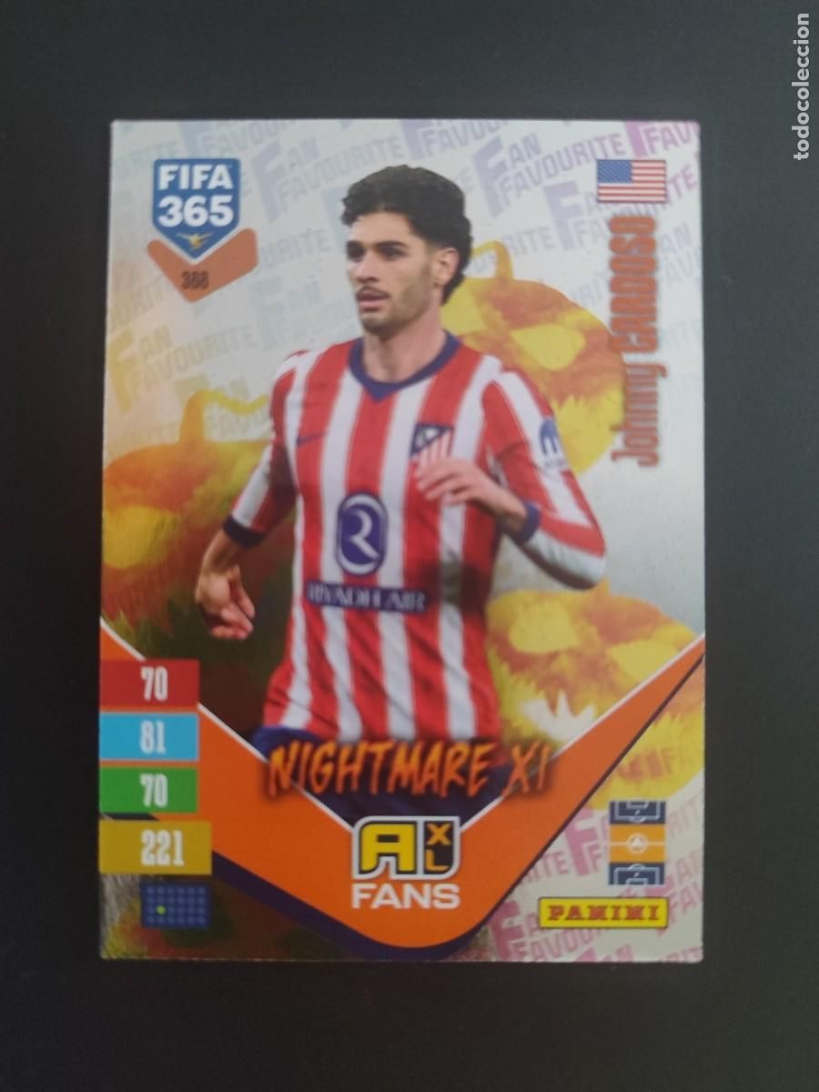 Football Stickers: ADRENALYN XL FIFA 365 2027 CARD FANS LEGEND NIGHTMARE XI CARDOSO AT MADRID # 388 PANINI