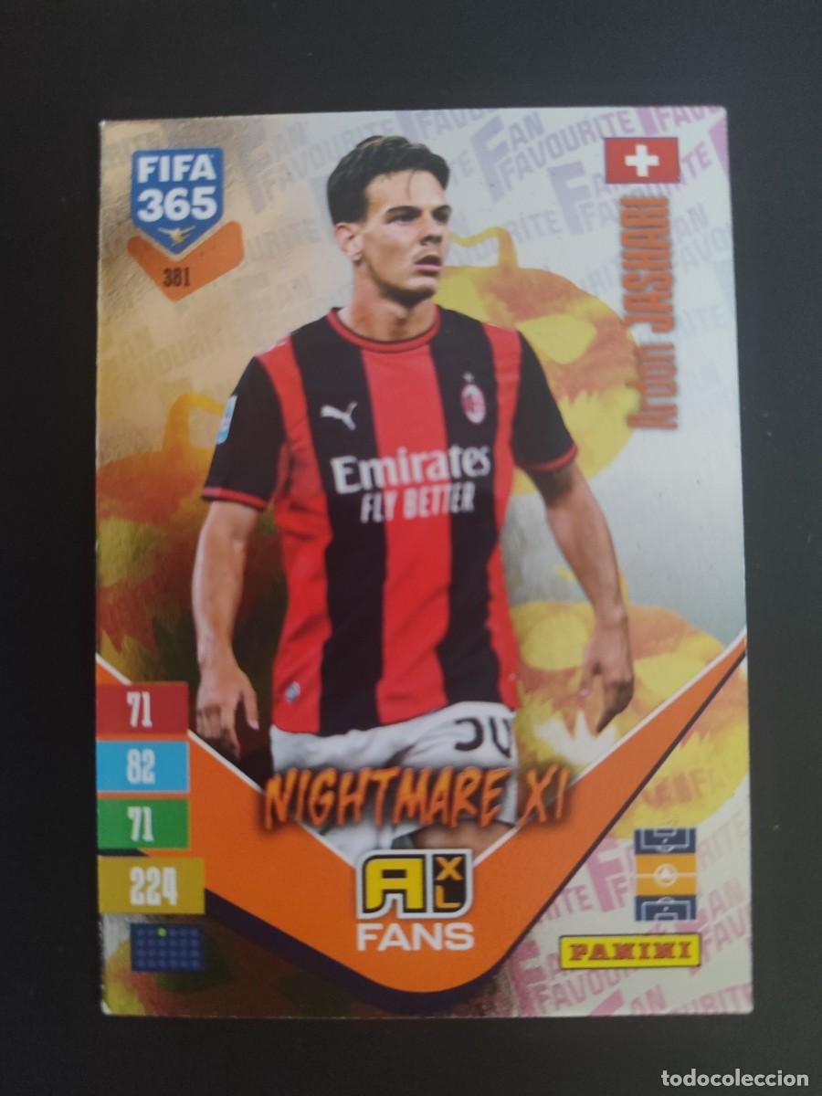 Football Stickers: ADRENALYN XL FIFA 365 2027 CARD FANS LEGEND NIGHTMARE XI JASHARI AC MILAN # 419 PANINI