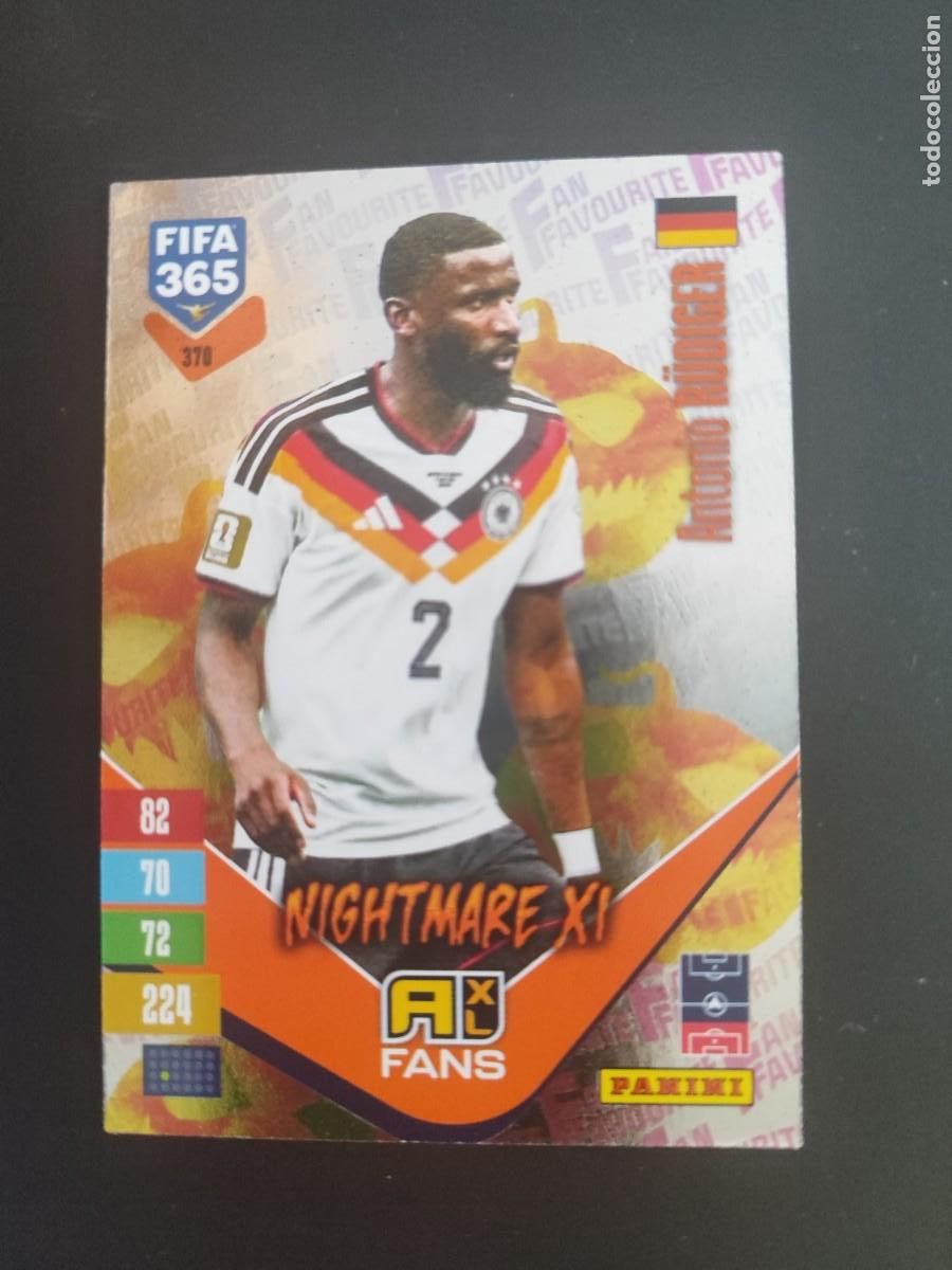 Football Stickers: ADRENALYN XL FIFA 365 2027 CARD FANS LEGEND NIGHTMARE XI RUDIGER ALEMANIA # 370 PANINI