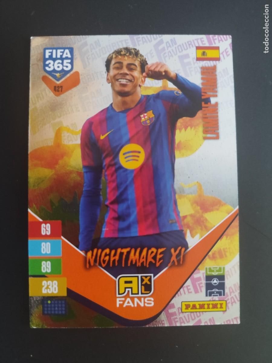 Fu&szlig;ball-Sticker: ADRENALYN XL FIFA 365 2027 CARD FANS LEGEND NIGHTMARE XI LAMINE YAMAL FC BARCELONA # 427 PANINI