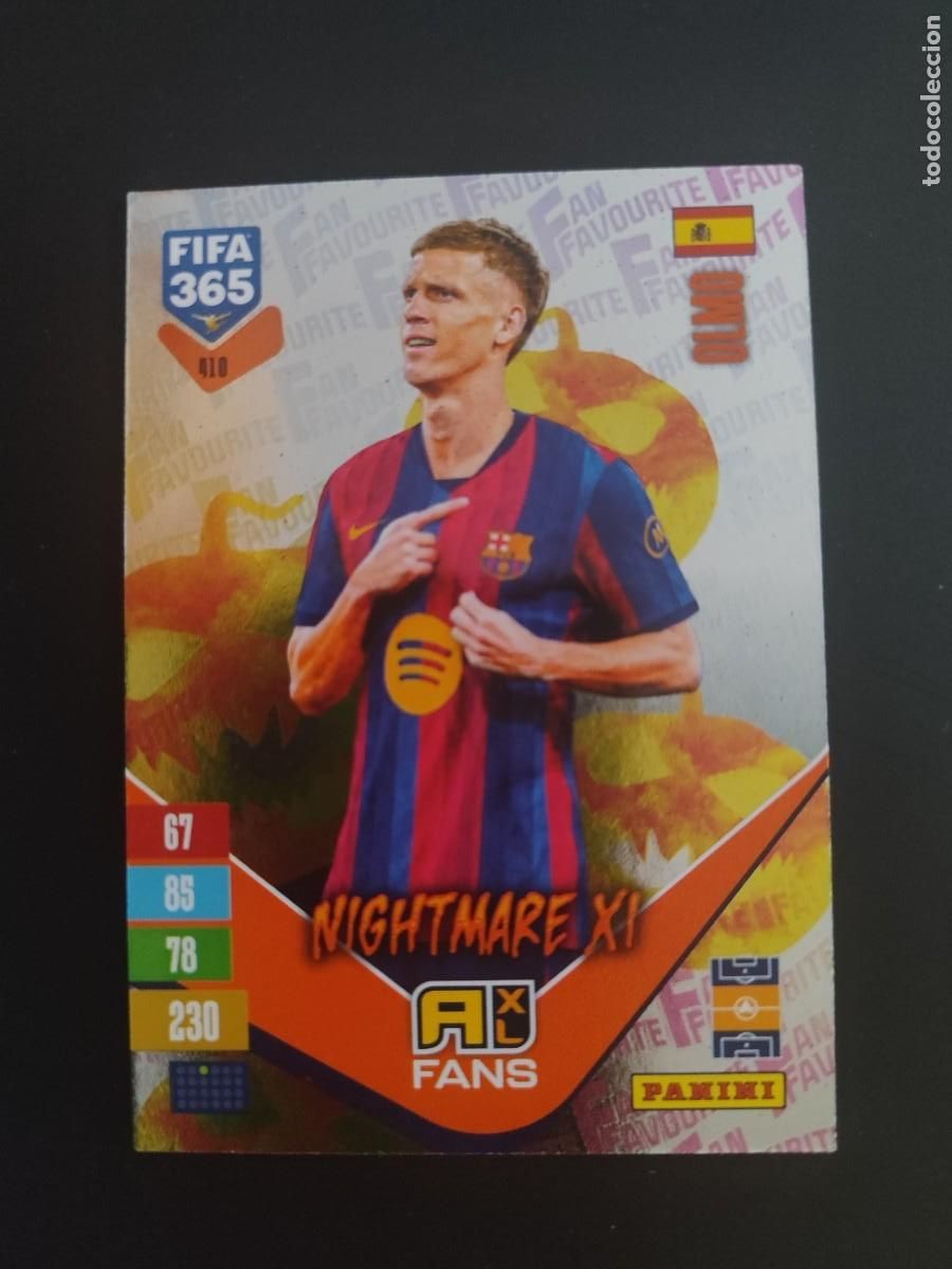 Fu&szlig;ball-Sticker: ADRENALYN XL FIFA 365 2027 CARD FANS LEGEND NIGHTMARE XI DANI OLMO FC BARCELONA # 410 PANINI