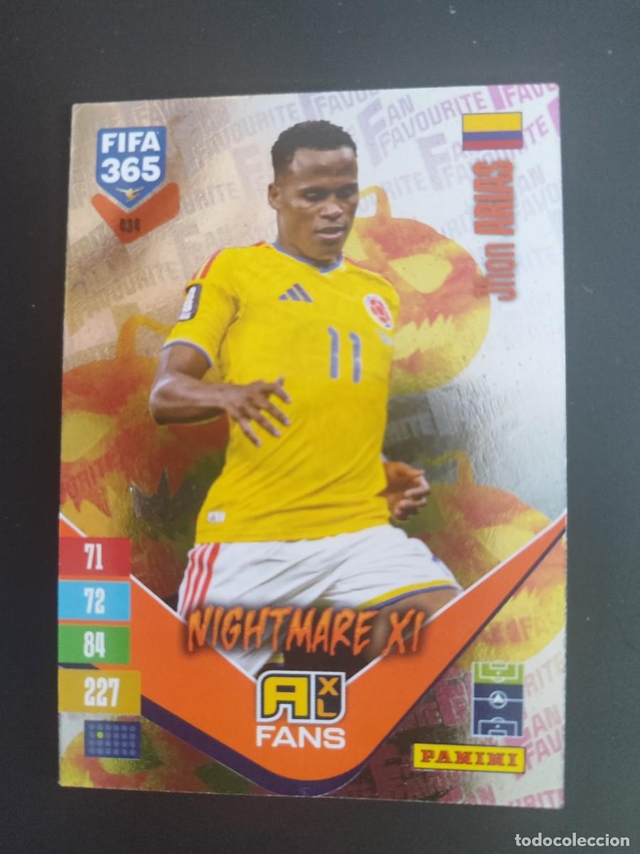 Football Stickers: ADRENALYN XL FIFA 365 2027 CARD FANS LEGEND NIGHTMARE XI JHON ARIAS COLOMBIA #434 PANINI