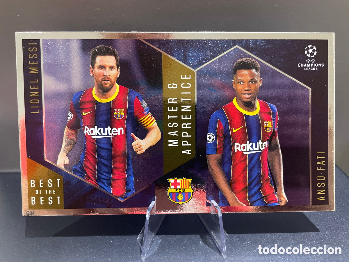 Football Stickers: Messi & Ansu Fati Master & Apprentice 133 Best of the Best 2020-21 Topps FC Barcelona