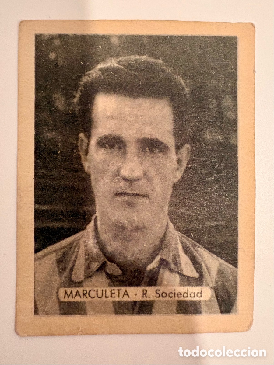 Football Stickers: Cromo antiguo MART&Iacute;N MARCULETA &ndash; REAL SOCIEDAD &ndash; Aut&oacute;grafo y dedicatoria original &ndash; A&ntilde;os 20/30