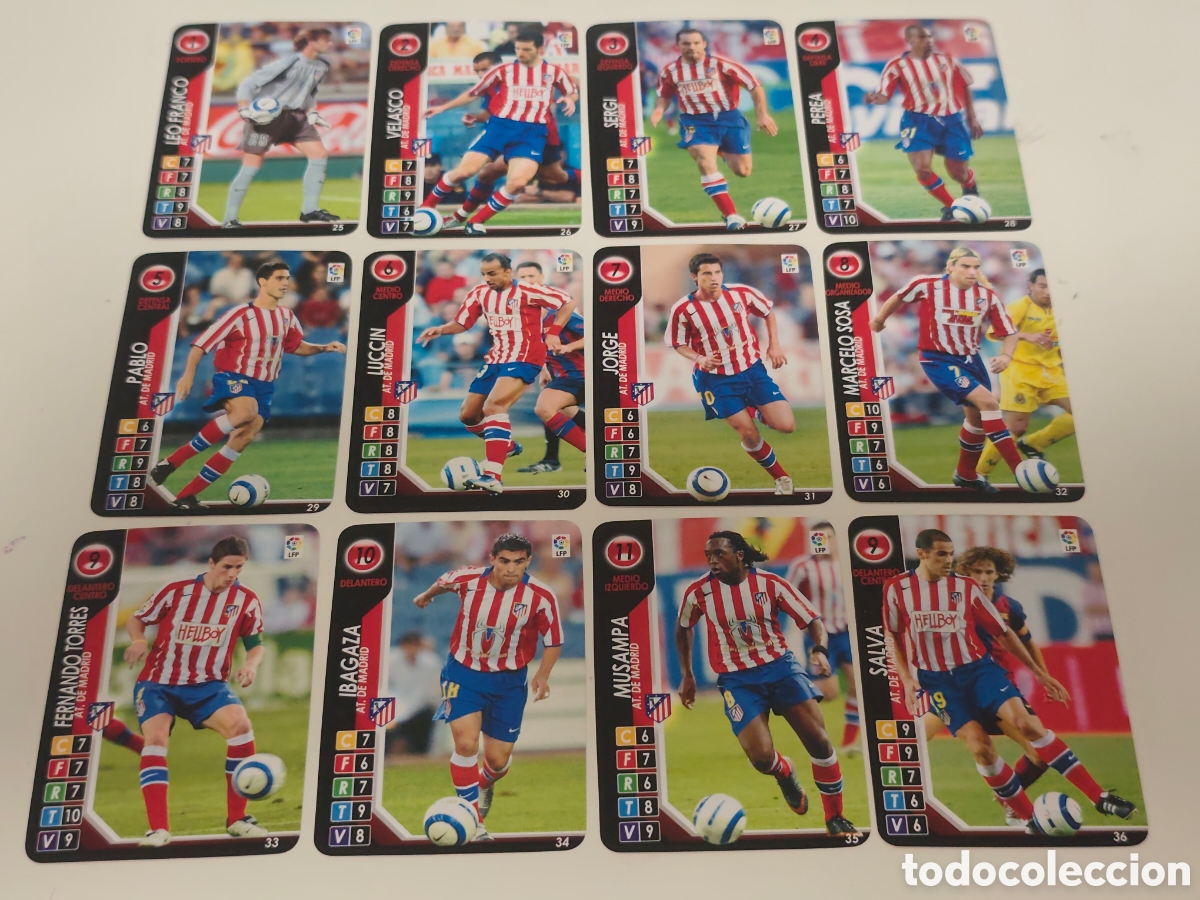 Football Stickers: 12 CARDS ATL&Eacute;TICO MADRID DERBY TOTAL 2004 2005