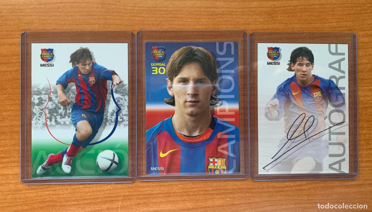Cromos de f&uacute;tbol: CROMOS MESSI MEGACRACK COLECCI&Oacute;N BAR&Ccedil;A CAMPIO 2004-2005