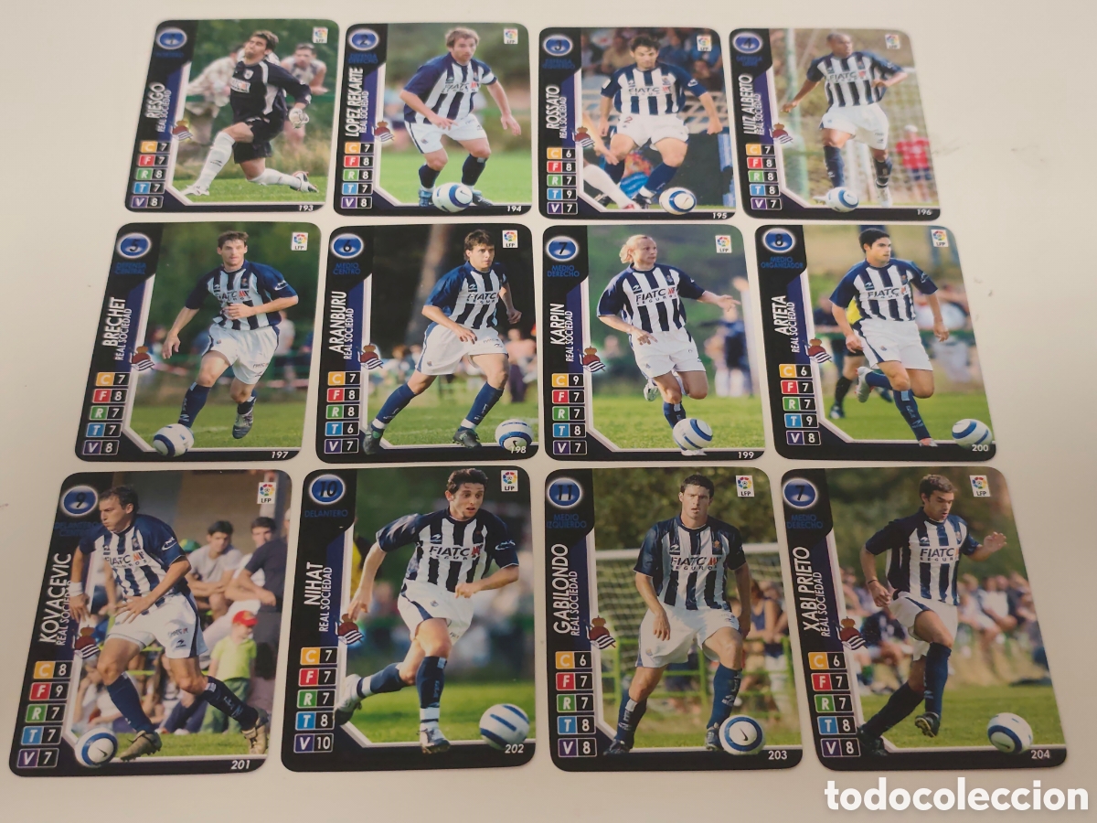 Cartes &agrave; collectionner de Football: 12 CARDS REAL SOCIEDAD DERBY TOTAL 2004 2005