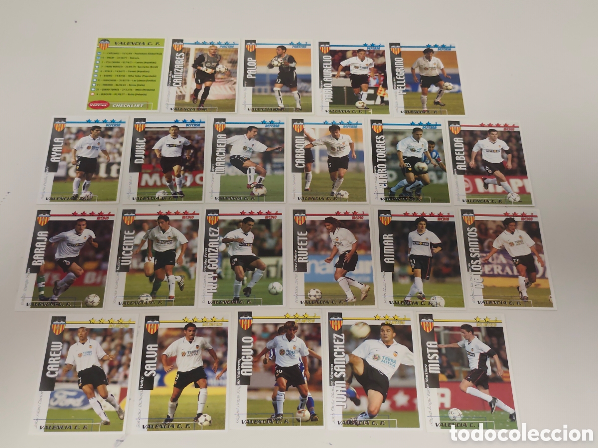 Fu&szlig;ball-Sticker: COMPLETO 22 CARDS VALENCIA FUTBOL MATCH TOTAL 2002 2003 MAGIC BOX INT