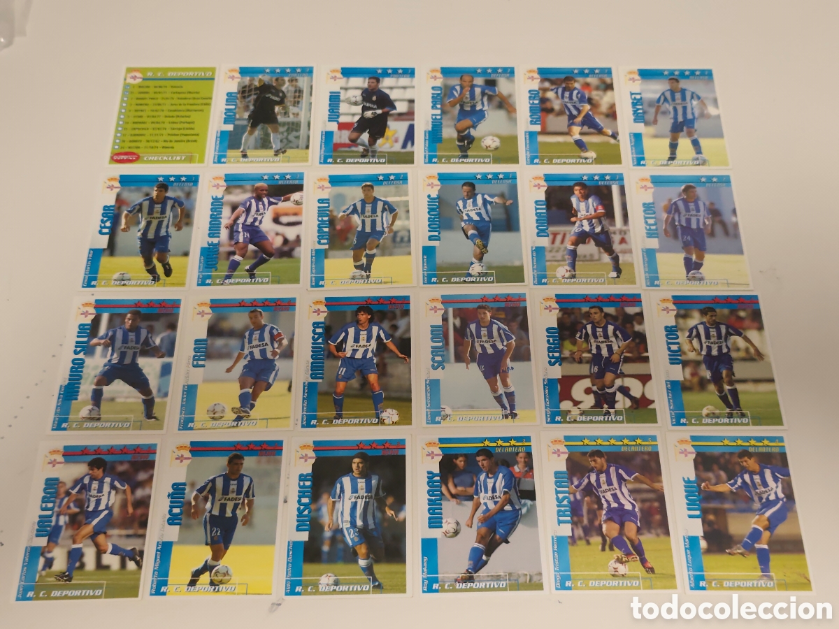 Fu&szlig;ball-Sticker: COMPLETO 24 CARDS DEPORTIVO FUTBOL MATCH TOTAL 2002 2003 MAGIC BOX INT