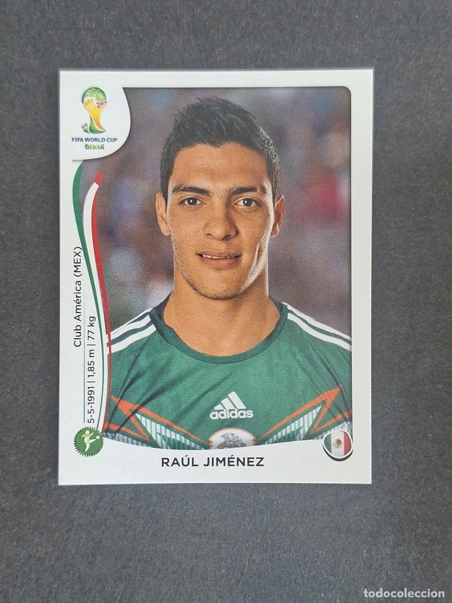 Cromos de f&uacute;tbol: L2 RAUL JIMENEZ SELECCION MEXICO 87 MUNDIAL BRASIL 2014 PANINI NUNCA PEGADO SIN PEGAR