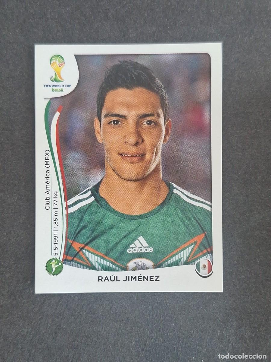 Cromos de f&uacute;tbol: L2 RAUL JIMENEZ SELECCION MEXICO 87 MUNDIAL BRASIL 2014 PANINI NUNCA PEGADO SIN PEGAR