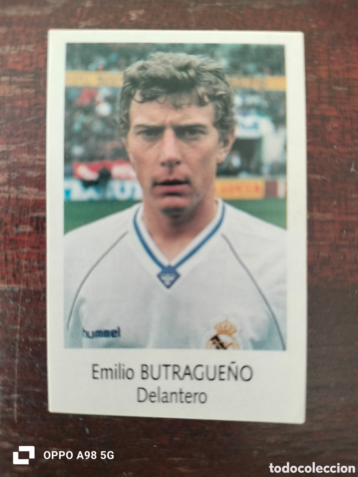 Fu&szlig;ball-Sticker: Cromo 131 Emilio Butrague&ntilde;o Real Madrid liga temporada 91 92 1991 1992