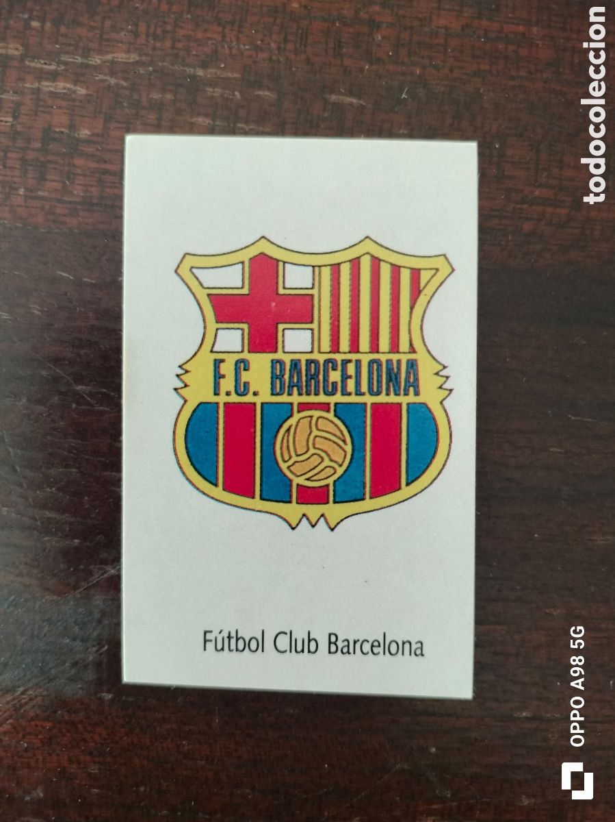 Cromos de f&uacute;tbol: Cromo 13 escudo del Barcelona Bimbo liga temporada 91 92 1991 1992