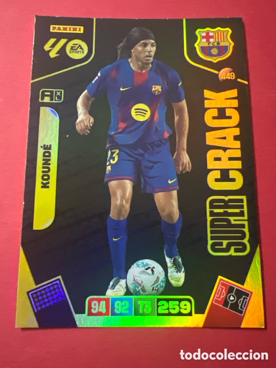 Football Stickers: C5753. Kounde S&uacute;per Crack n&uacute;mero 449 Del Barcelona cromo adrenalyn XL 25-26 2025-2026