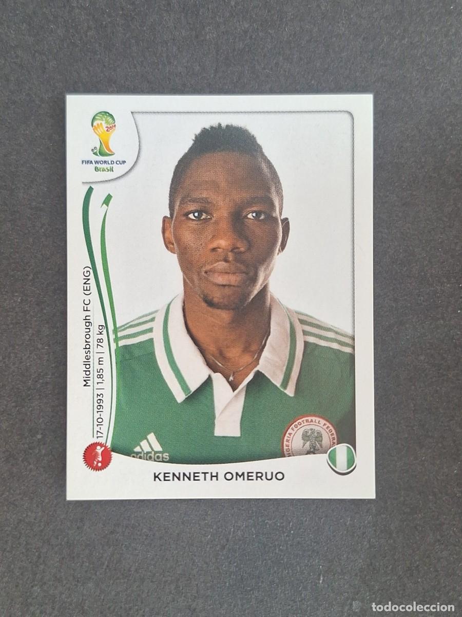 Football Stickers: L2 KENNETH OMEROU SELECCION NIGERIA 477 MUNDIAL BRASIL 2014 PANINI NUNCA PEGADO SIN PEGAR