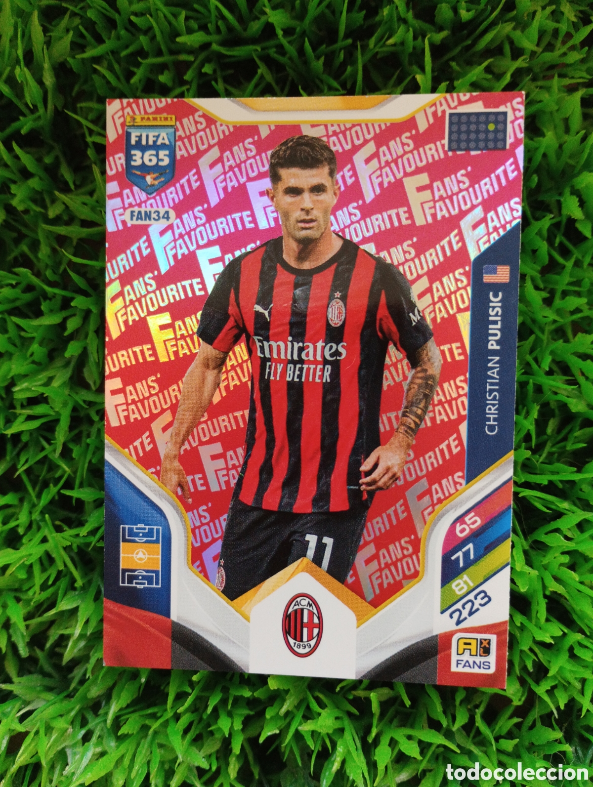 Cartes &agrave; collectionner de Football: Pulisic Milan FANS FAVOURITE PARALELA ROJA Adrenalyn 2026 Fifa 365 # FAN 34