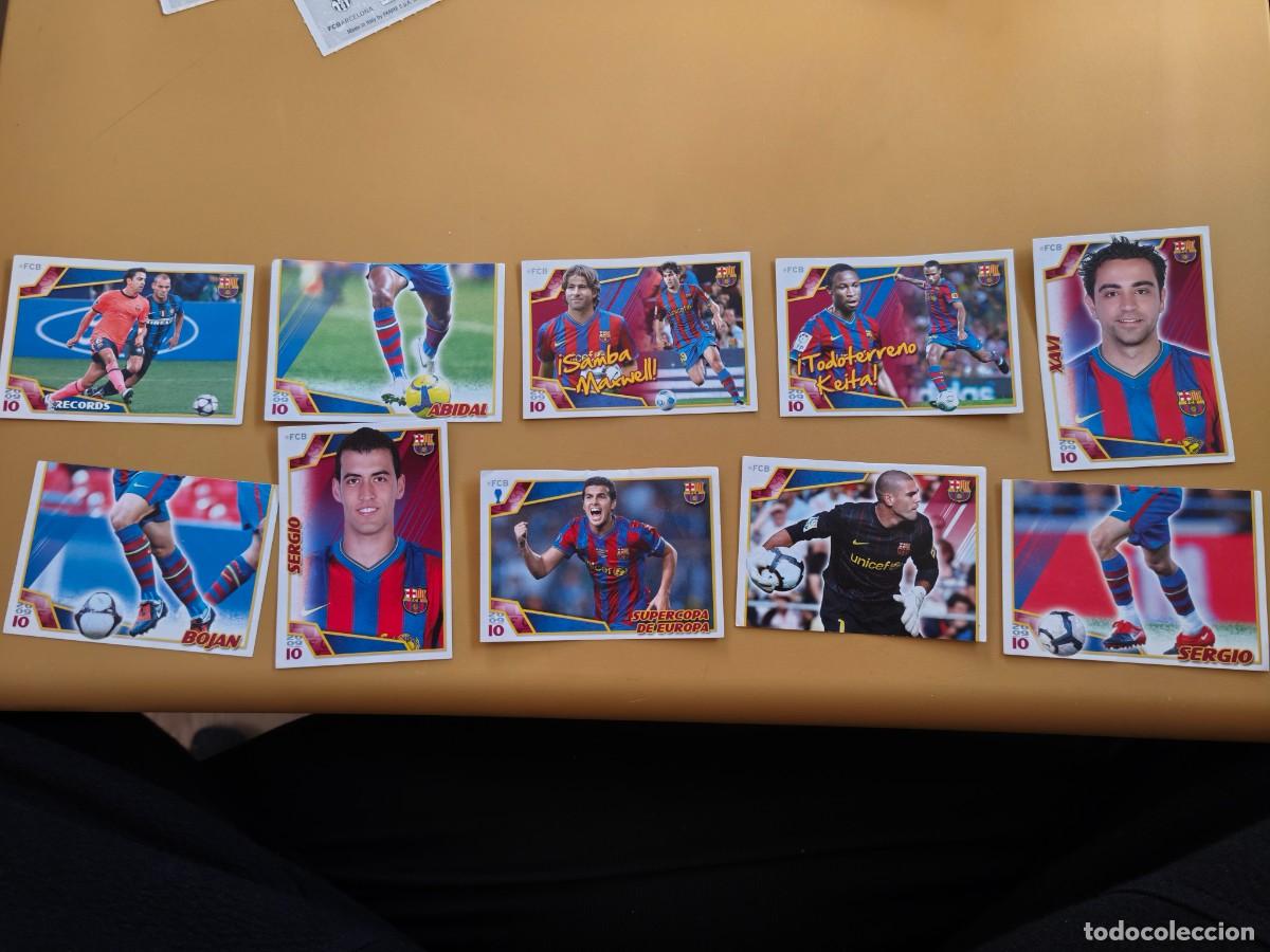 Figurine di Calcio: coleccion oficial barcelona 2009 10, contiene 10 cromos