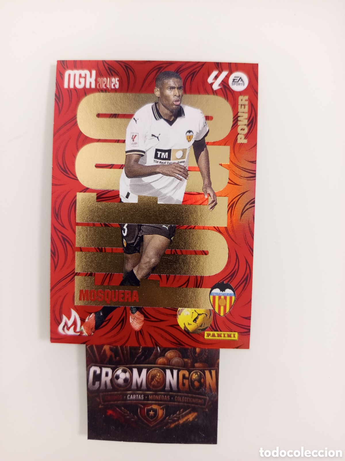 Fu&szlig;ball-Sticker: ❇️ CROMO ⚽ CARD MOSQUERA VALENCIA FUEGO POWER EA SPORTS 24 25 2024 2025 MEGACRACKS MGKS PANINI ❇️