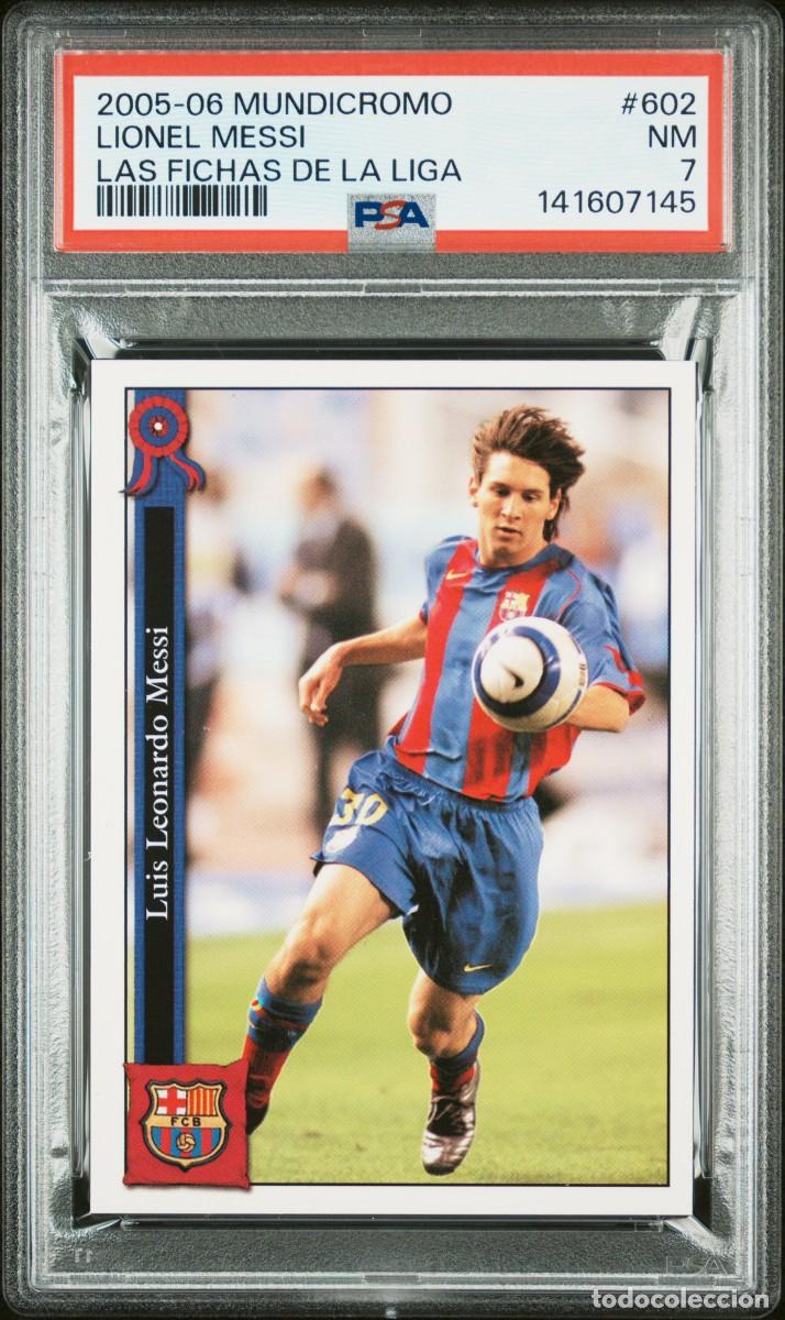Cromos de Futebol: Lionel Messi #602 FC Barcelona Mundicromo Las Fichas de la Liga 2005 2006 PSA 7