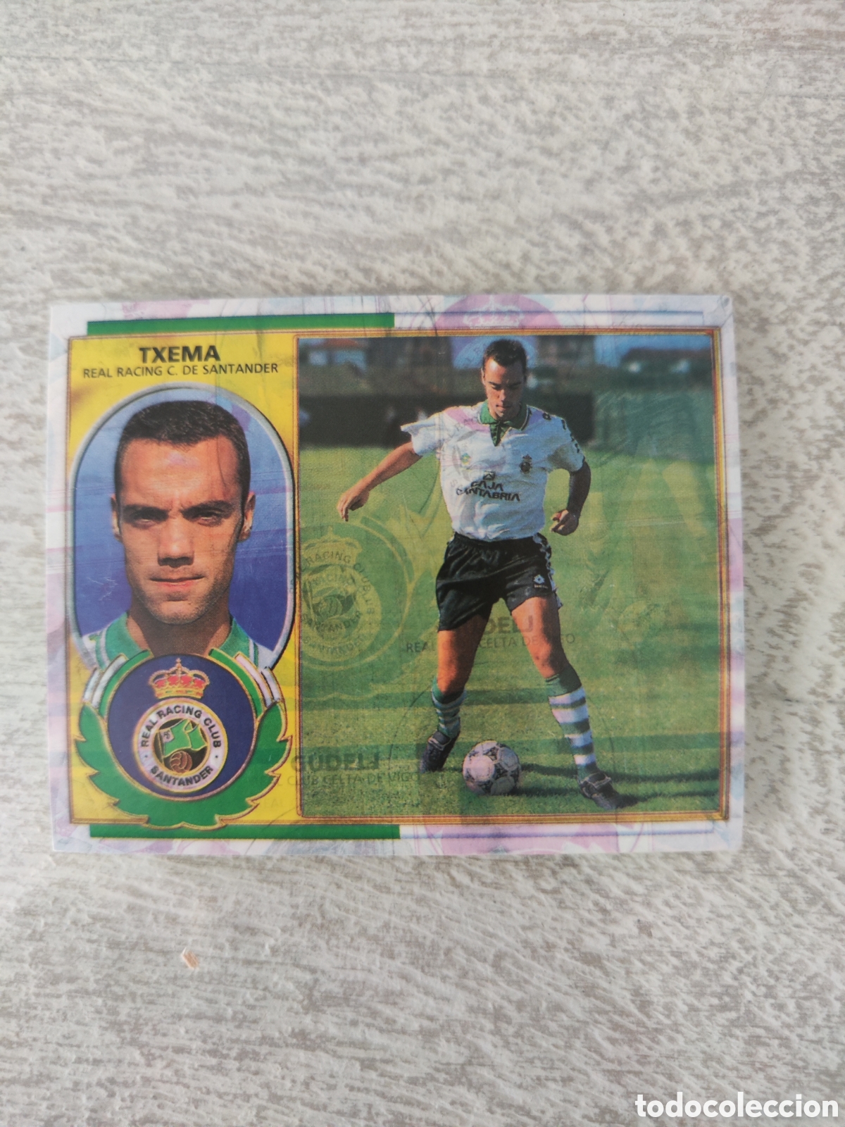 Cartes &agrave; collectionner de Football: Este 96 97 sin pegar Racing Santander Txema error de impresi&oacute;n en anverso