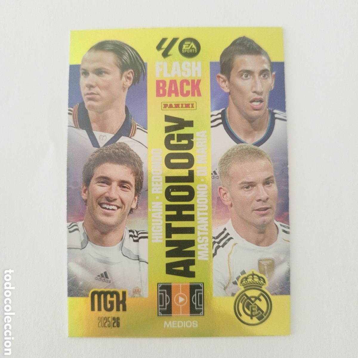 Cromos de Futebol: PANINI MGK 25 26 519 FLASH BACK ANTHOLOGY REAL MADRID