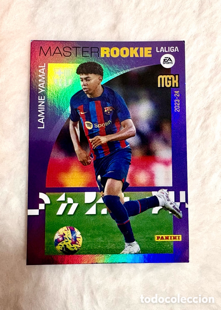 Cartes &agrave; collectionner de Football: MASTER ROOKIE 423 LAMINE YAMAL BARCELONA PANINI LIGA MEGACRACKS 2023 2024 23 24 - el de la foto