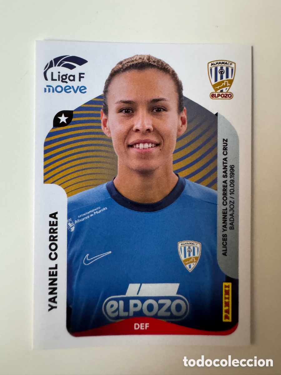 Cromos de Futebol: PANINI LIGA F FEMENINA 25 26 2025-2026 &ndash; N&ordm; 9 &ndash; yannel CORREA Alhama FC