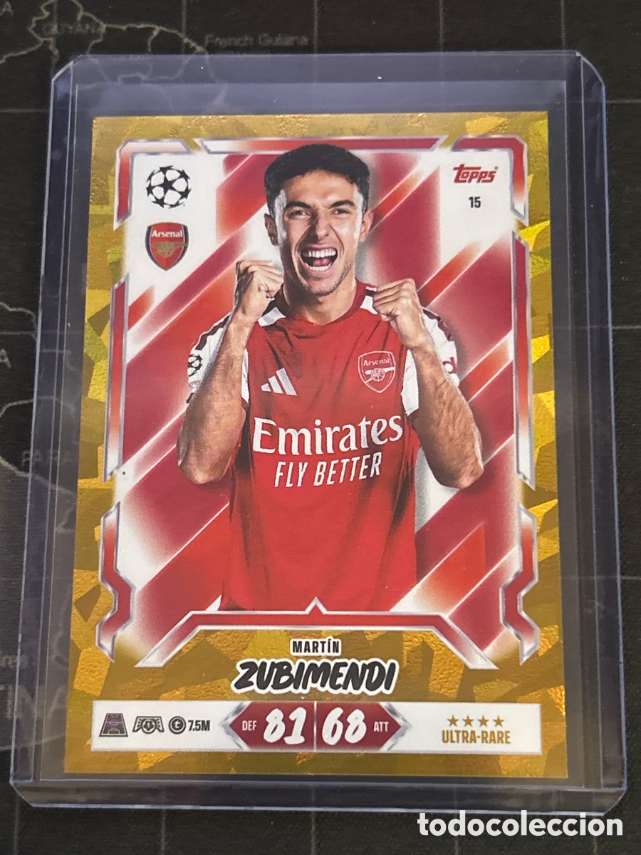 Fu&szlig;ball-Sticker: 15 MARTIN ZUBIMENDI (ARSENAL) ULTRA RARE PARALELA CHAMPIONS LEAGUE TOPPS MATCH ATTAX 2026 2027 26 27
