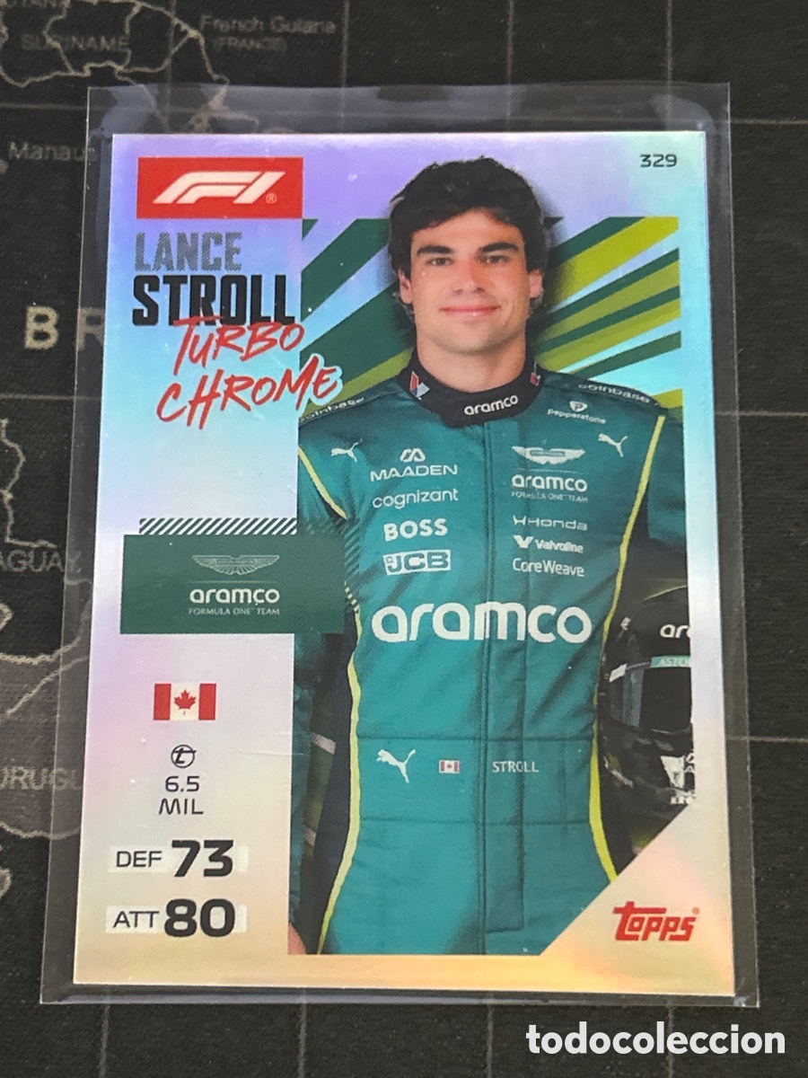 Cartes &agrave; collectionner de Football: 329 LANCE STROLL (ASTON MARTIN) TURBO CHROME TOPPS TURBO ATTAX F1 FORMULA 1 2026