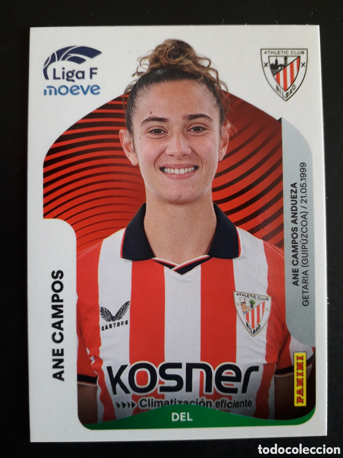 Cromos de f&uacute;tbol: ANE CAMPOS ATHLETIC BILBAO N&deg; 38 LIGA F FEMENINA 2025 2026 25 26 PANINI SIN PEGAR PEDIDO M&Iacute;NIMO 3&euro;.
