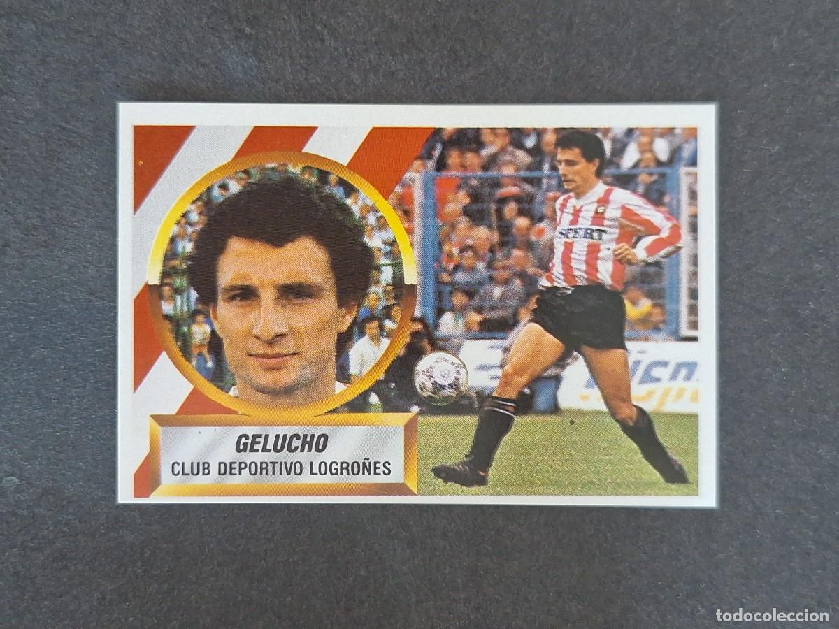 Fu&szlig;ball-Sticker: L5 GELUCHO C. D. LOGRO&Ntilde;ES LIGA ESTE 1988 1989 88 89 NUNCA PEGADO SIN PEGAR