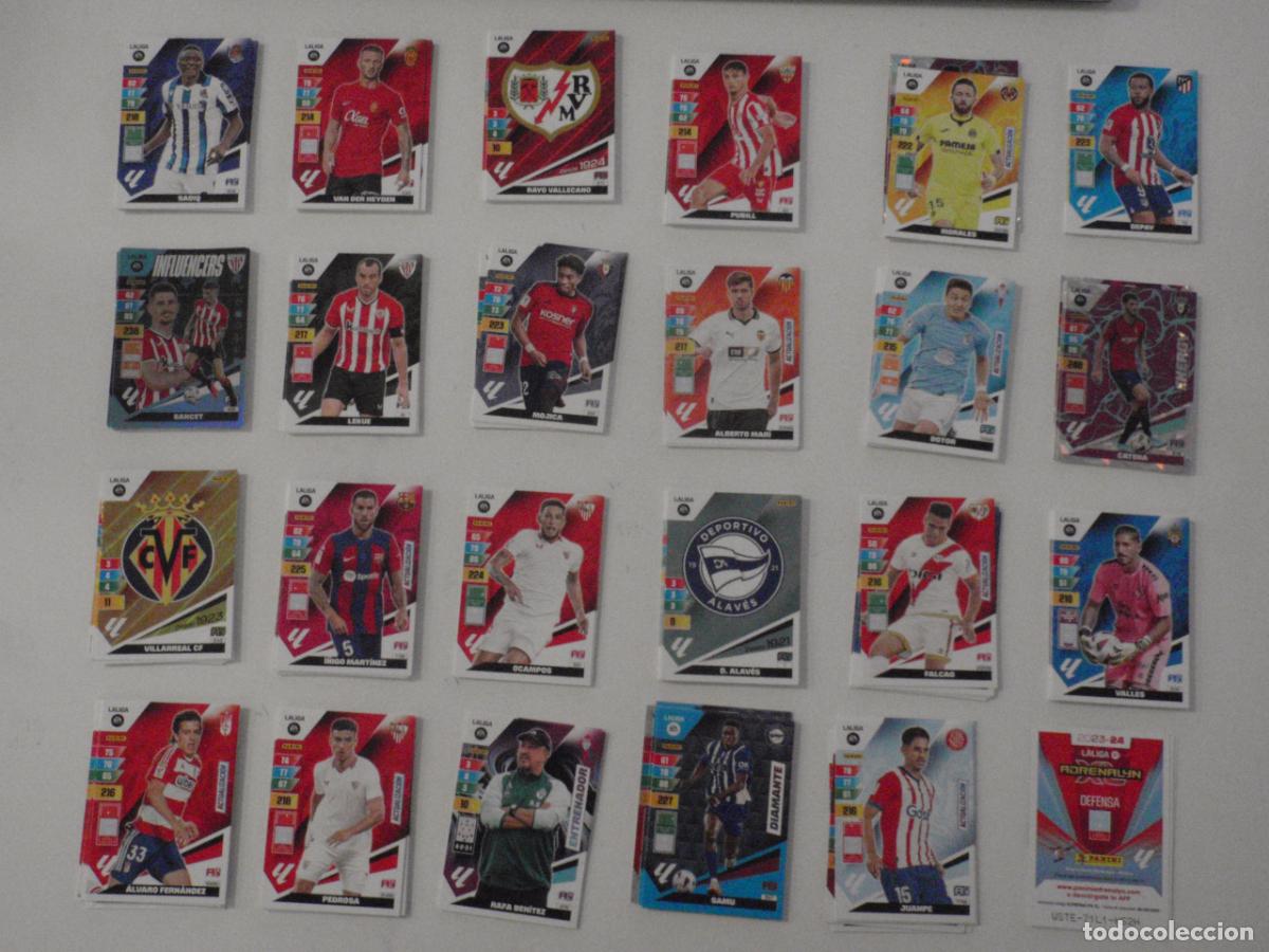 Cromos de f&uacute;tbol: LOTE 175 cromos trading cards diferentes de futbol. Fichas LIGA ADRENALYN XL 2023 2024 PANINI. 23 24