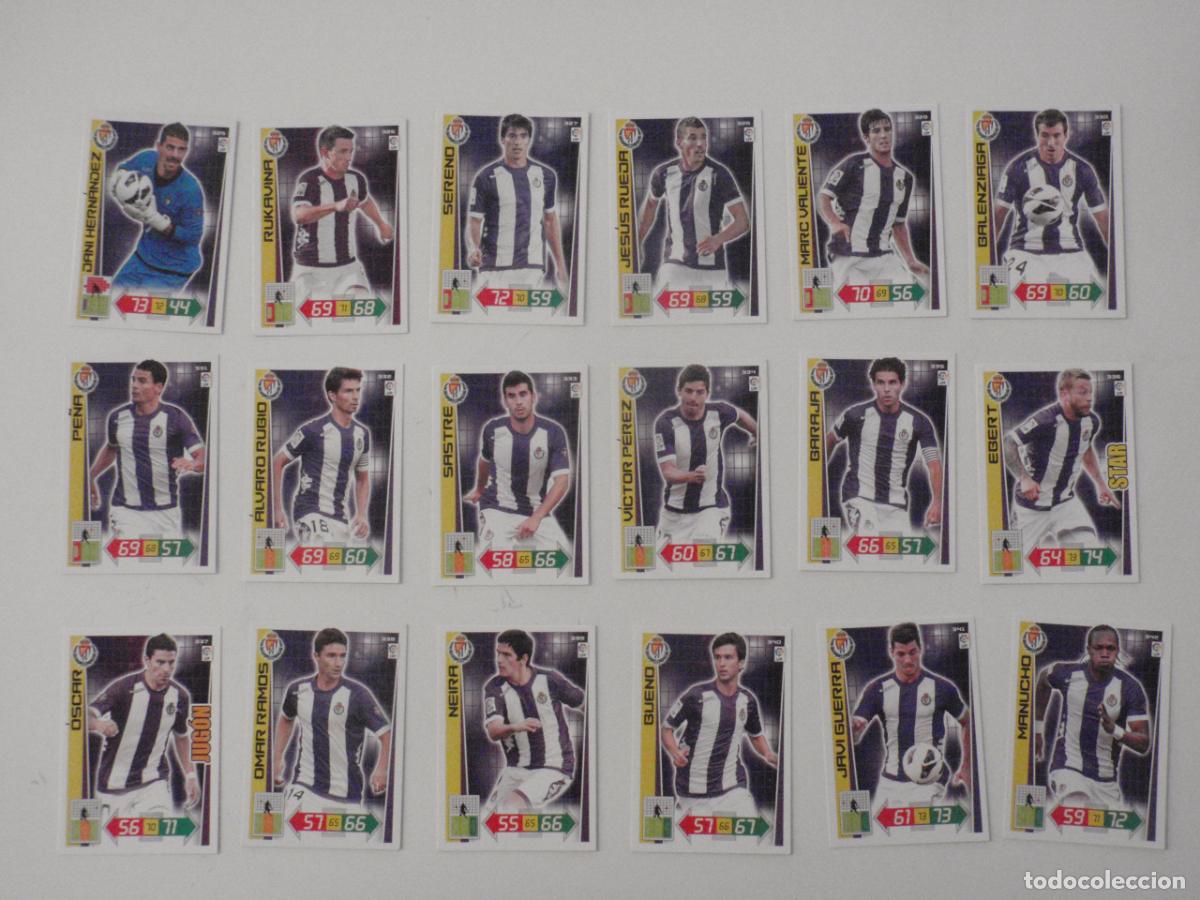 Football Stickers: 18 cromos REAL VALLADOLID - SET BASICO COMPLETO. Fichas ADRENALYN XL 2012 2013 PANINI. 12 13
