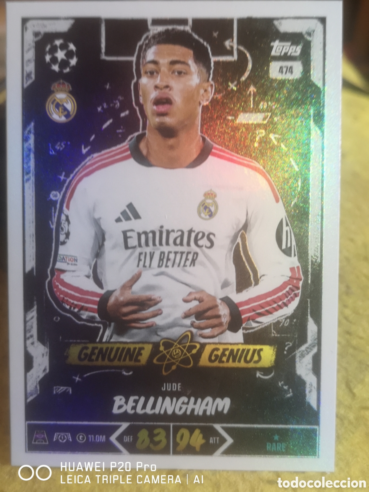 Cartes &agrave; collectionner de Football: MATCH ATTAX 2026 27 GENUINE GENIUS BELLINGHAM 474 - REAL MADRID