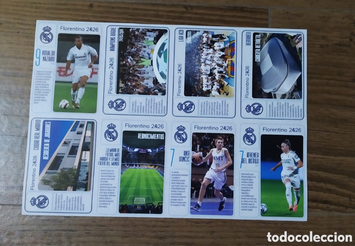 Figurine di Calcio: Set de 16 cromos del real Madrid campa&ntilde;a Florentino P&eacute;rez 2026