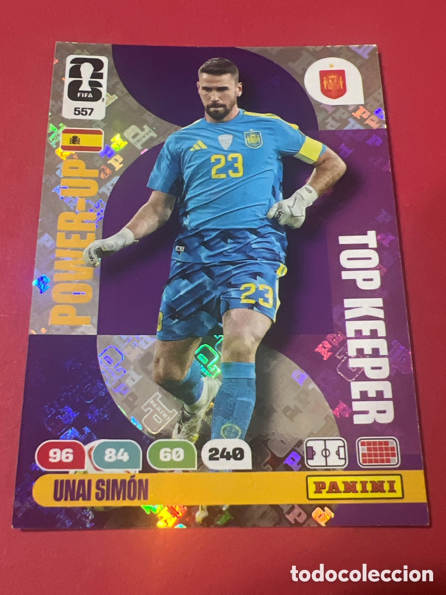 Cromos de f&uacute;tbol: C5756. ADRENALYN MUNDIAL 2026 WORLD CUP 26 ALBUM PANINI N 557 ESPA&Ntilde;A SPAIN POWER KEEPER UNAI SIMON