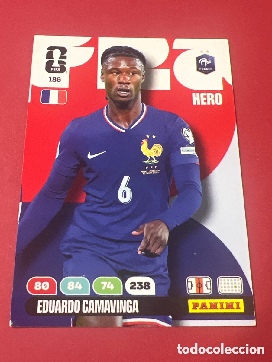 Cromos de f&uacute;tbol: C5757. 186 Eduardo Camavinga FRANCIA ADRENALYN MUNDIAL FIFA WORLD CUP 2026 PANINI
